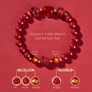 Horse Zodiac Cinnabar Bracelet • Triple Alliance • Zodiac Guardian