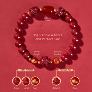 Horse Zodiac Cinnabar Bracelet • Triple Alliance • Zodiac Guardian