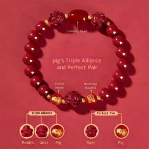 Horse Zodiac Cinnabar Bracelet • Triple Alliance • Zodiac Guardian