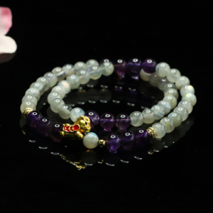 Moonstone & Garnet Double Wrap Bracelet | 2026 Year of the Horse Balance