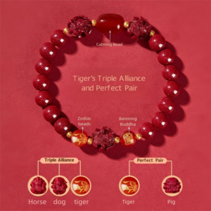 Horse Zodiac Cinnabar Bracelet • Triple Alliance • Zodiac Guardian