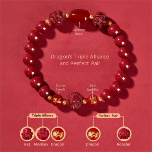 Horse Zodiac Cinnabar Bracelet • Triple Alliance • Zodiac Guardian