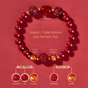 Horse Zodiac Cinnabar Bracelet • Triple Alliance • Zodiac Guardian