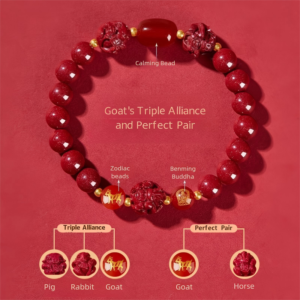 Horse Zodiac Cinnabar Bracelet • Triple Alliance • Zodiac Guardian