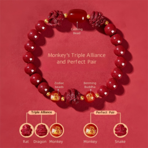 Horse Zodiac Cinnabar Bracelet • Triple Alliance • Zodiac Guardian