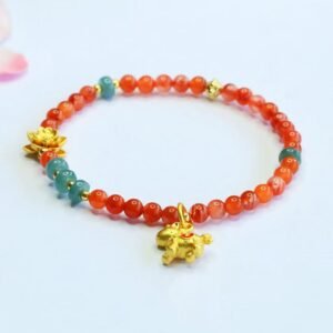 Natural Red Agate Horse Zodiac Bracelet