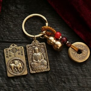 Chinese Zodiac Guardian Buddha Keychain • Patron Buddha Amulet - Goat