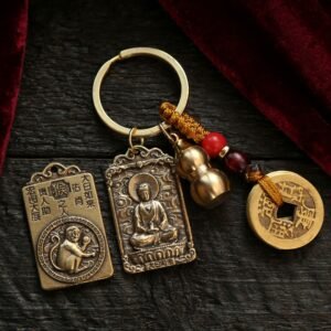 Chinese Zodiac Guardian Buddha Keychain • Patron Buddha Amulet - Monkey